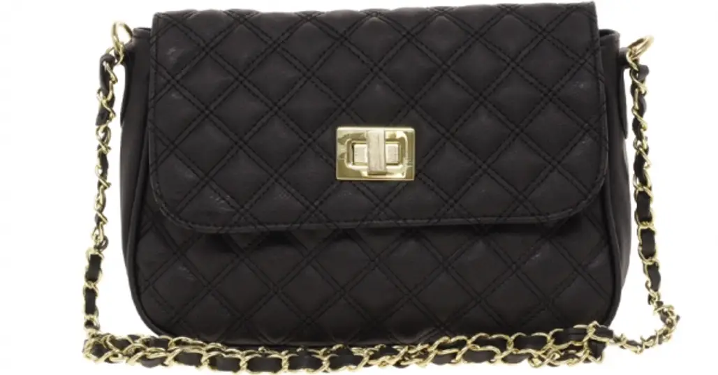 Quilted Lock Crossbody Bag