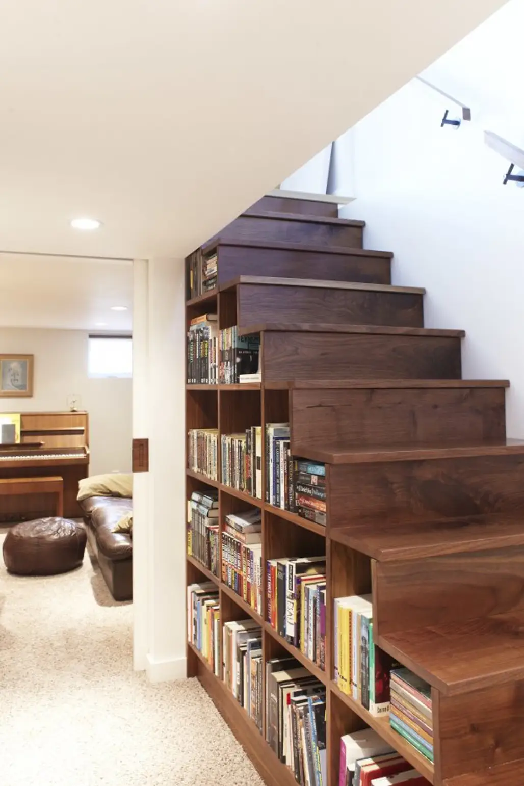 Display Your Book Collection under the Stairs