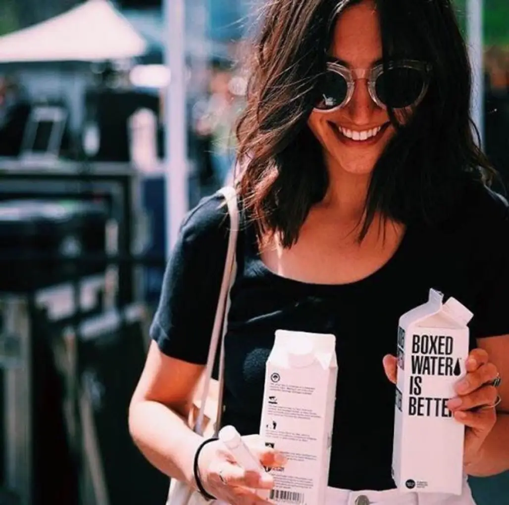 Boxed Water, person, lady, beauty, hairstyle,