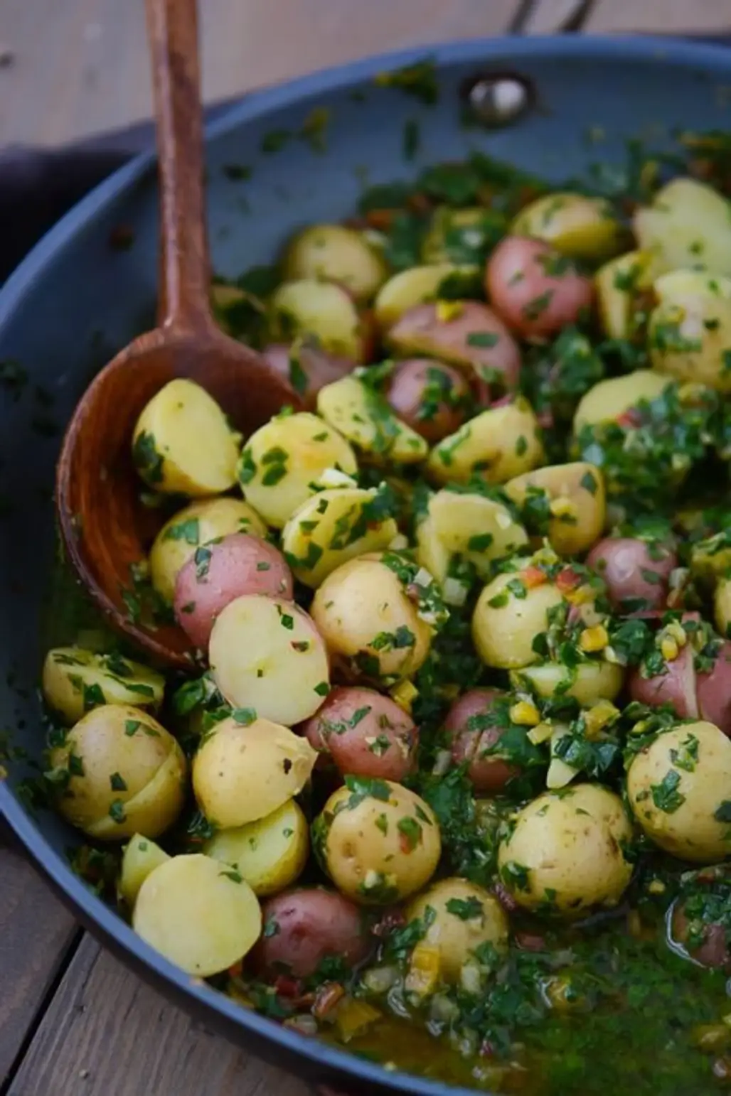 Potatoes in Garlicky Chard Broth