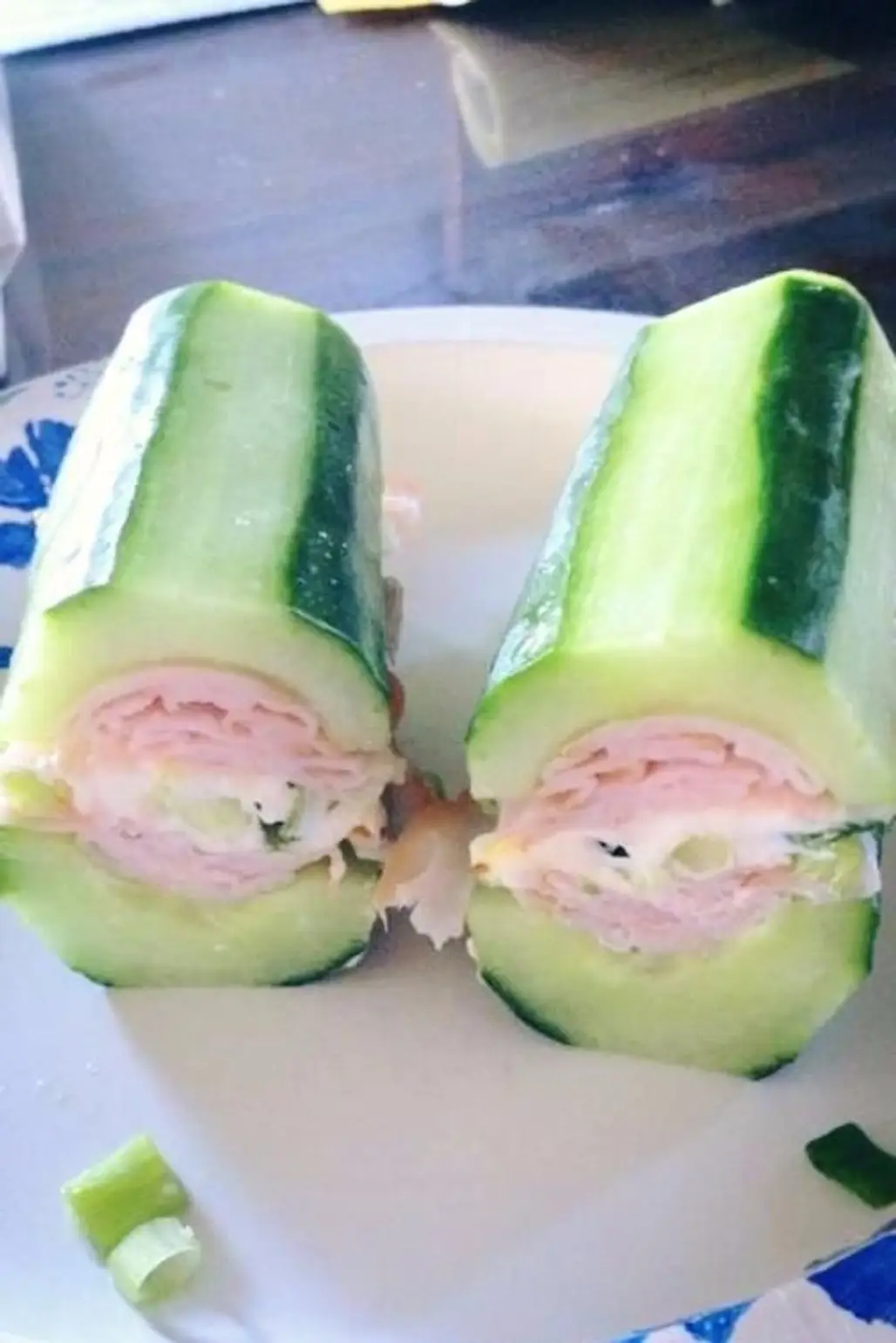 Cucumber with Ham and Cheese