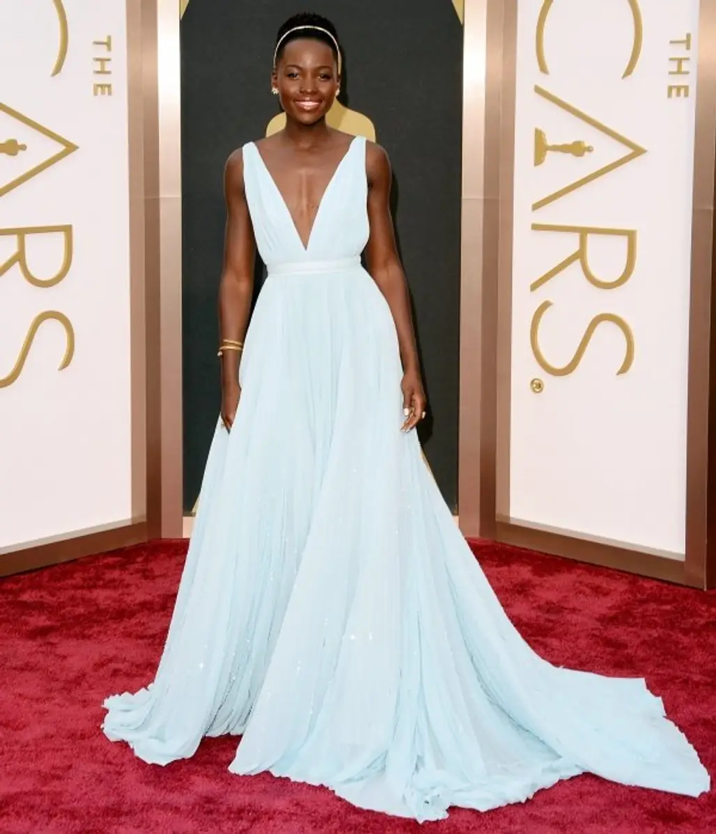 Lupita Nyong'o: Resplendent in Blue at the Oscars