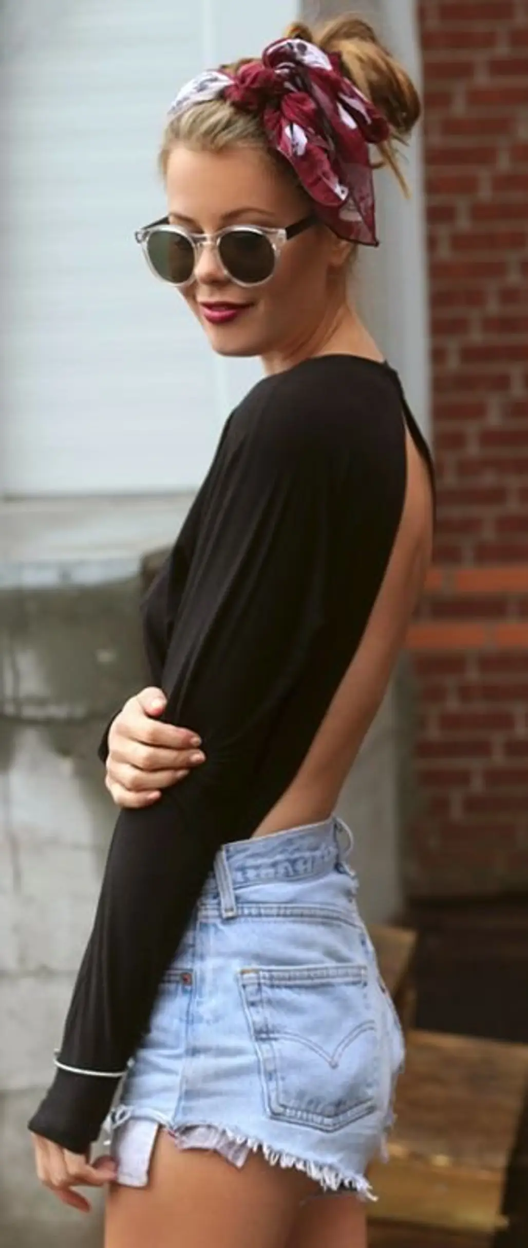 Backless Top and Denim Cut-Offs