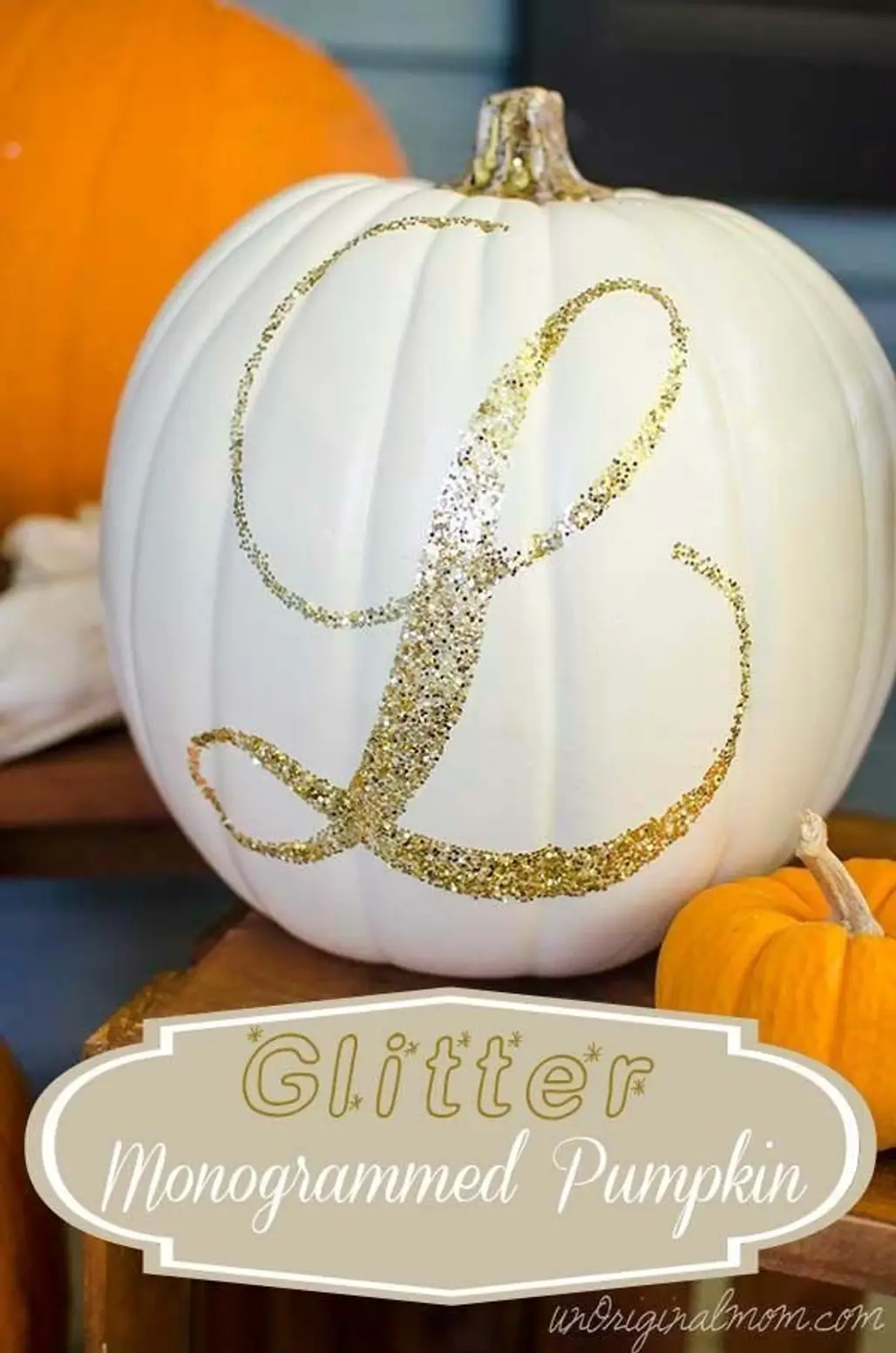 Glitter Monogrammed Pumpkin