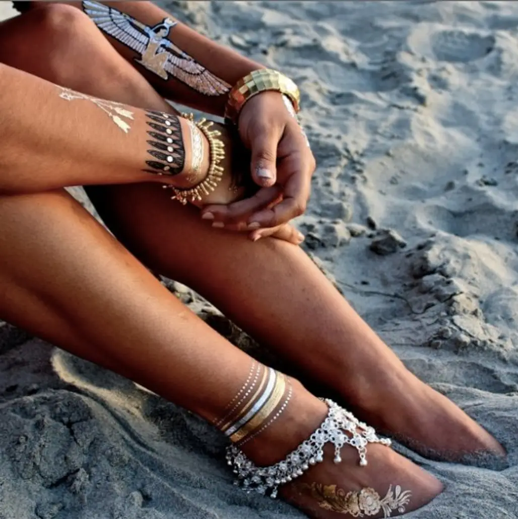 With an Anklet and Bracelet