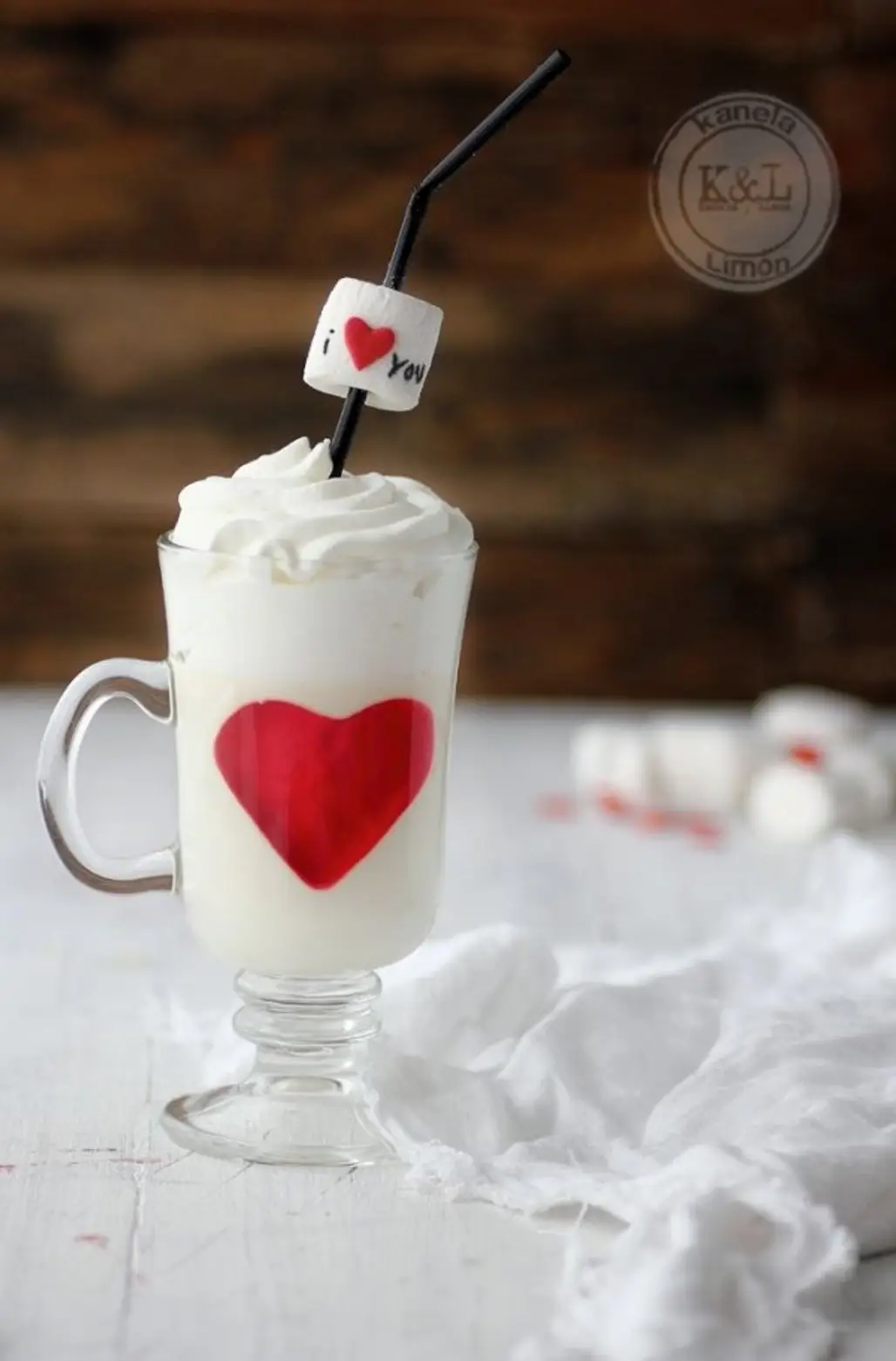 White Chocolate Panna Cotta with Jell-o Hearts