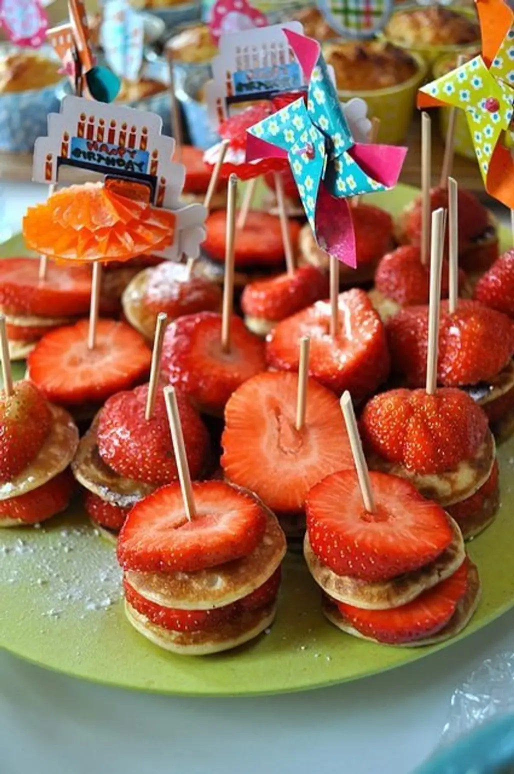 Mini Pancakes and Strawberries