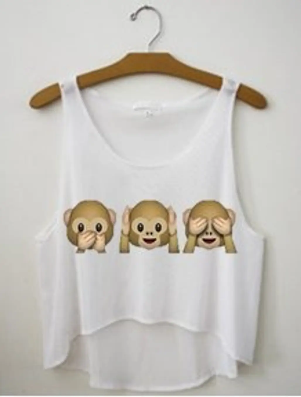 Monkey Emojis See No Evil Tank Crop Top Shirt
