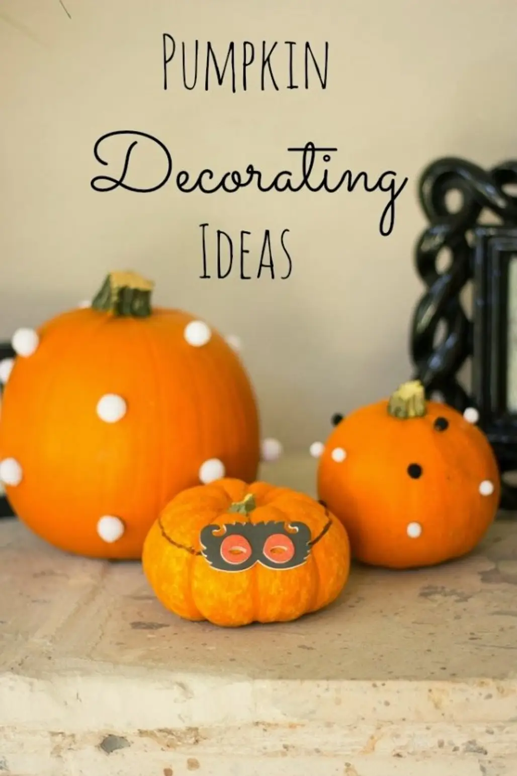 Decorating Pumpkins with Pom Poms