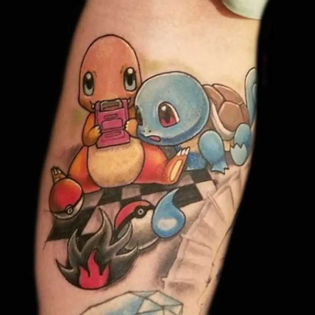 Adorable Squirtle Tattoo by @juliawtattoos - A Must-See for Gamers!