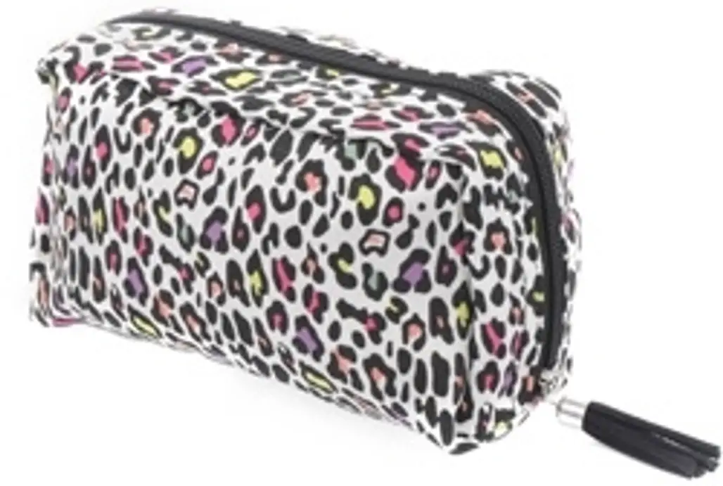 Forever21 Vibrant Leopard Print Cosmetic Bag