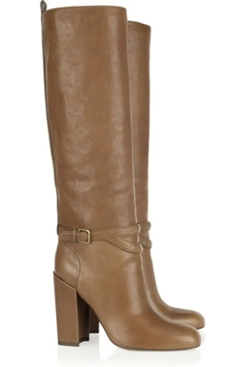 Yves Saint Laurent New Chyc Leather Knee High Boots