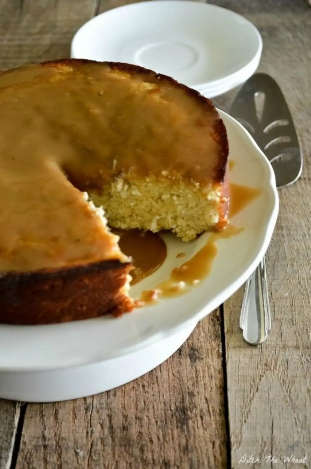 Maple Plantain Cake with Caramel Sauce