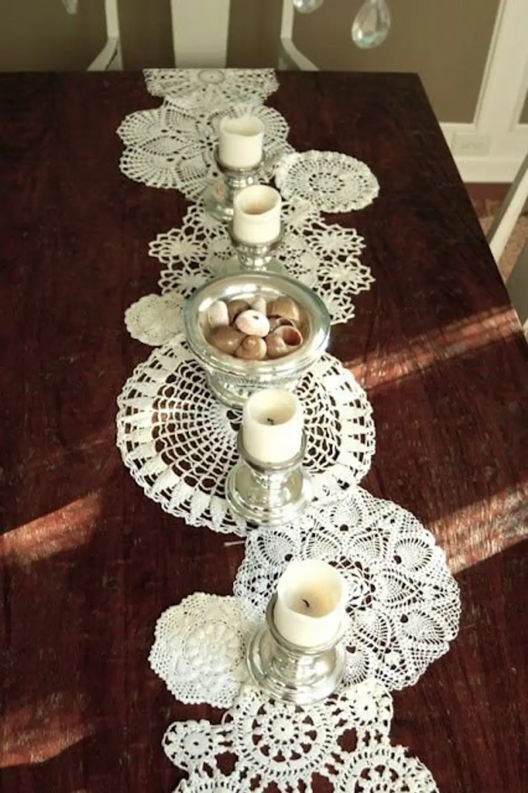 Sew Doilies Together for a Table Runner