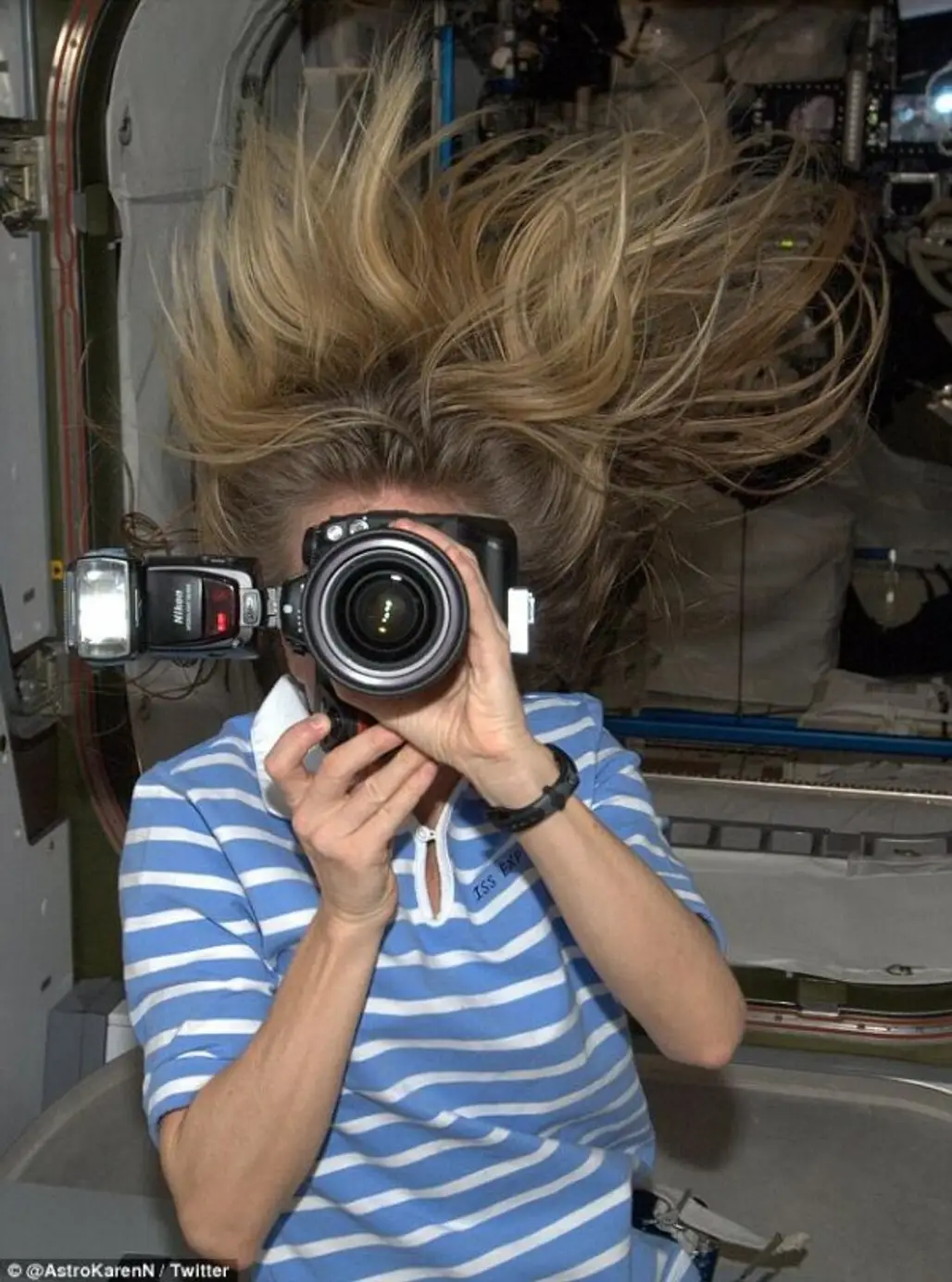 Karen Nyberg's Zero-Gravity Selfie