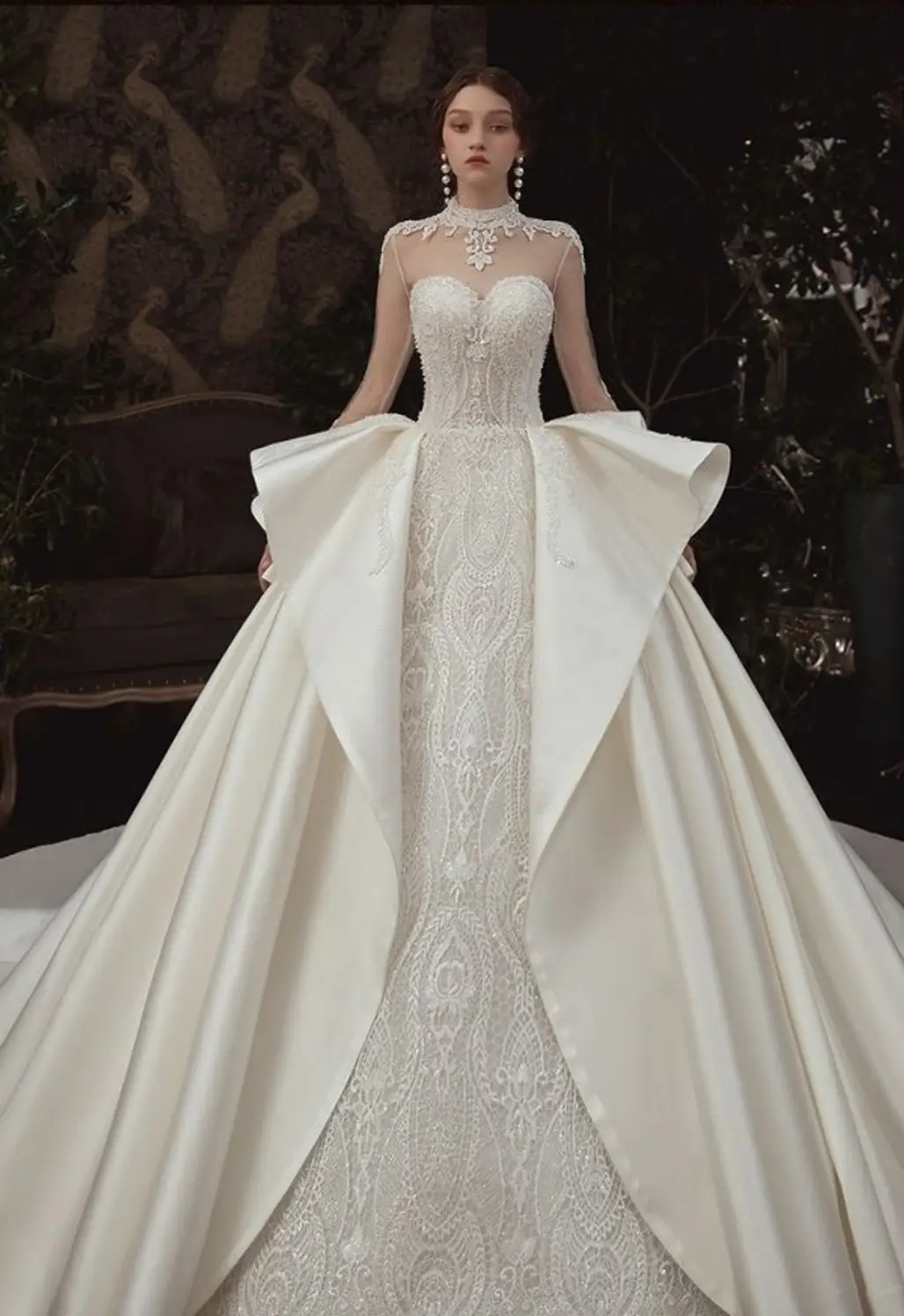 Gown, Wedding dress, Clothing, Dress, Fashion model,