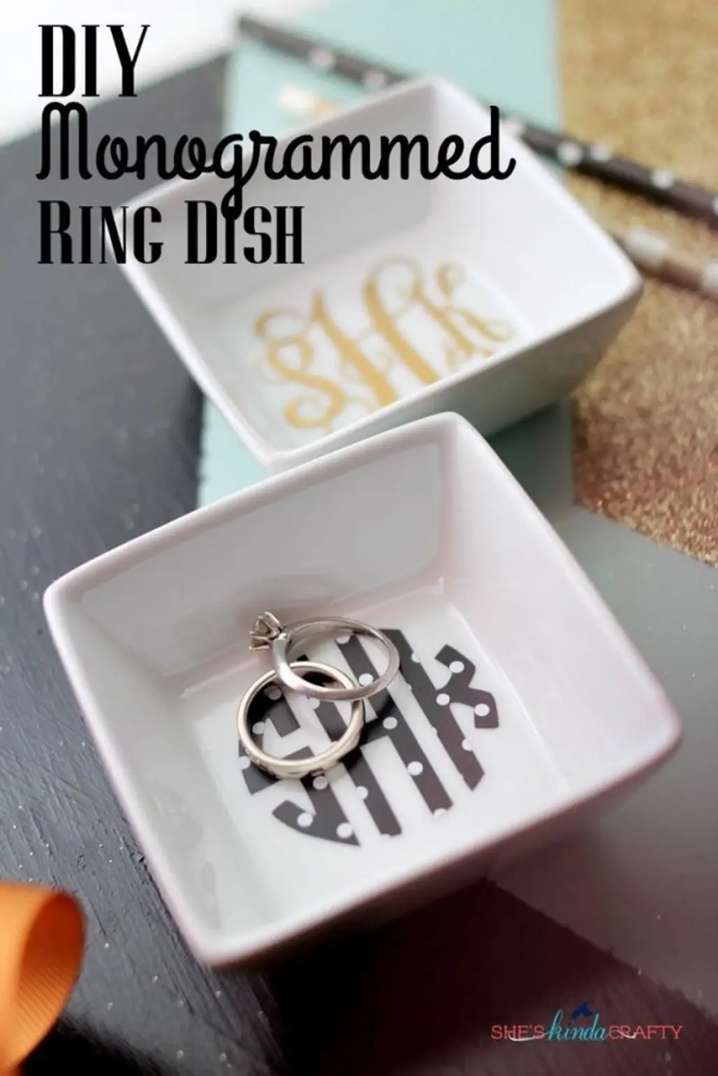 Monogrammed Ring Dish