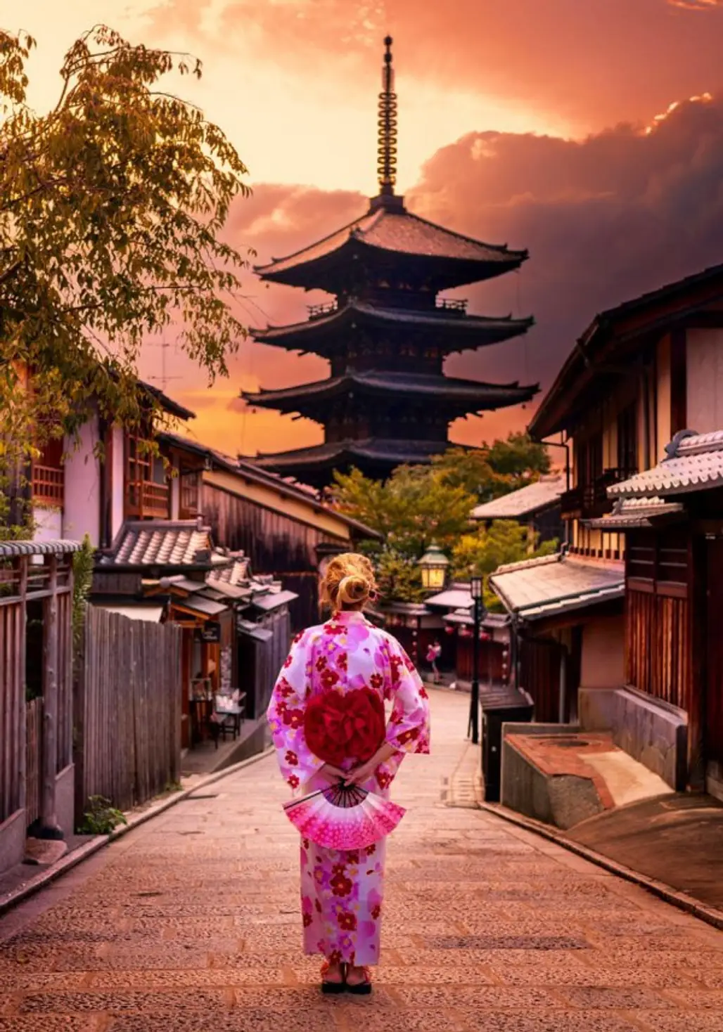 flower, pink, sky, temple, morning,