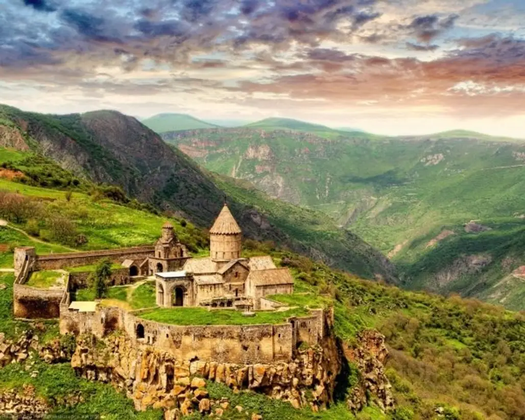 Tatev monastery,highland,mountainous landforms,geographical feature,mountain,