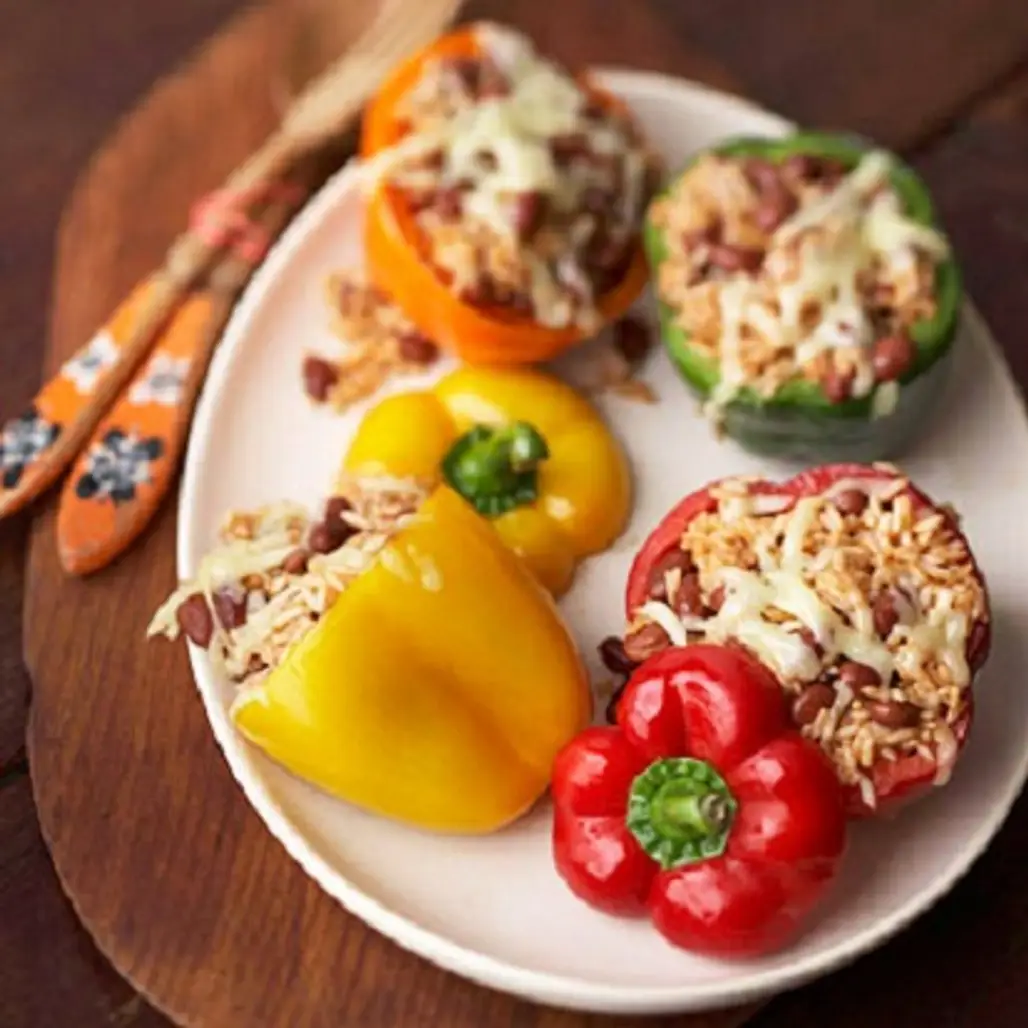 Bean and Rice Stuffed Peppers: Colorful Slow-Cooker Recipes...