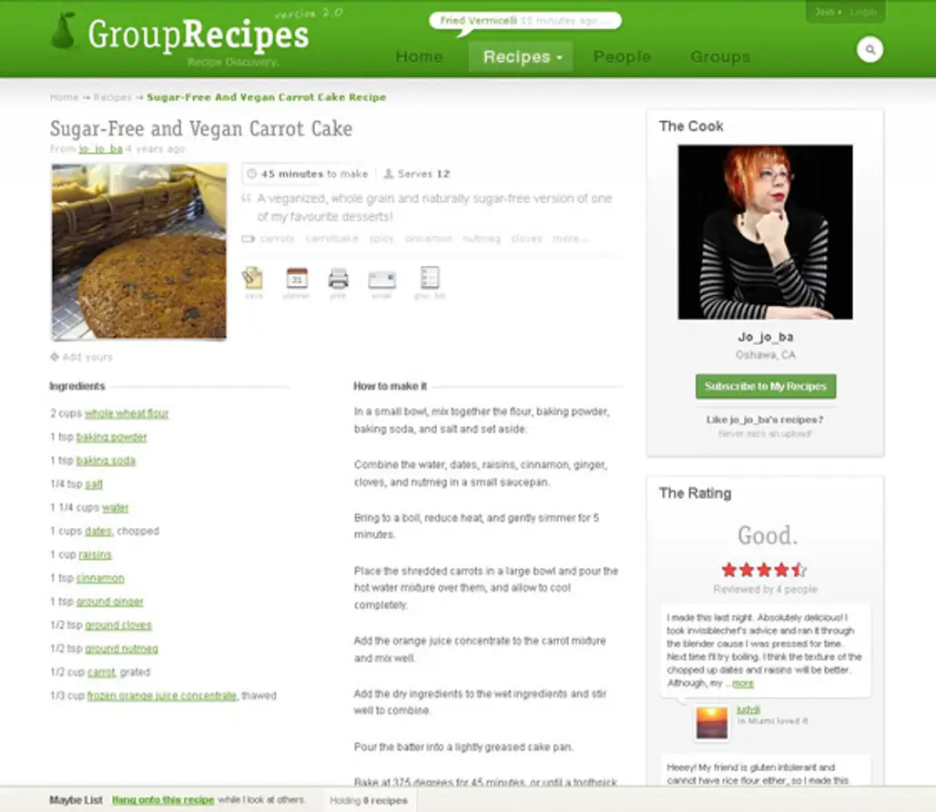 Vegan Carrot Cake at grouprecipes.com
