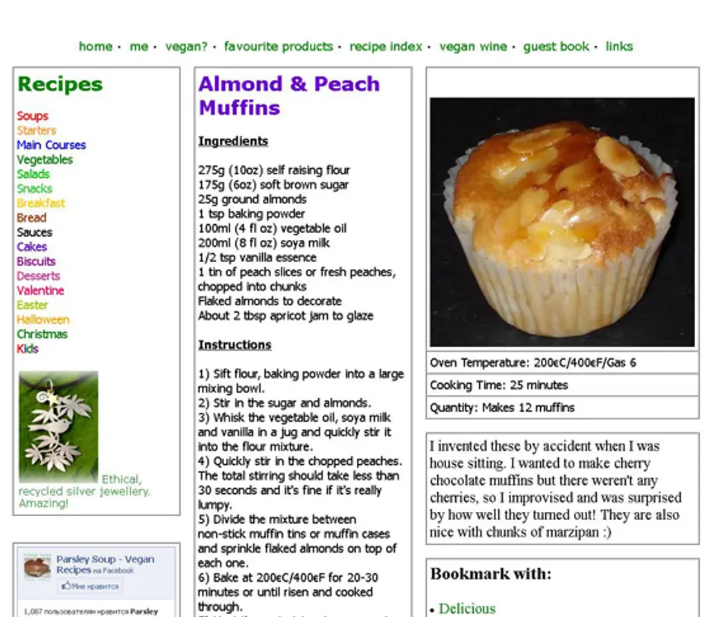Almond and Peach Muffins and parsleysoup.co.uk