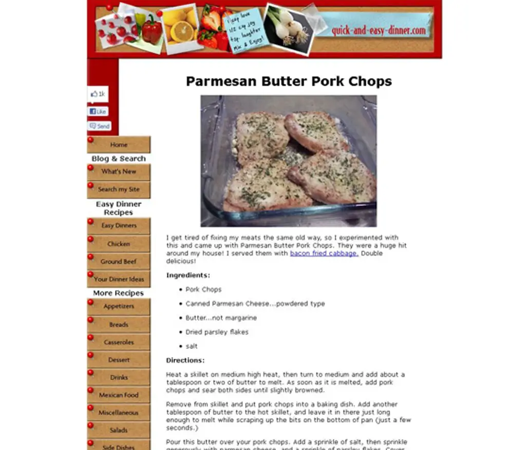 Parmesan Butter Pork Chops
