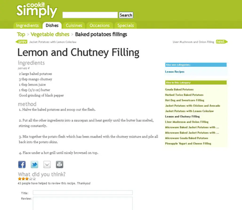 Lemon & Chutney Filling