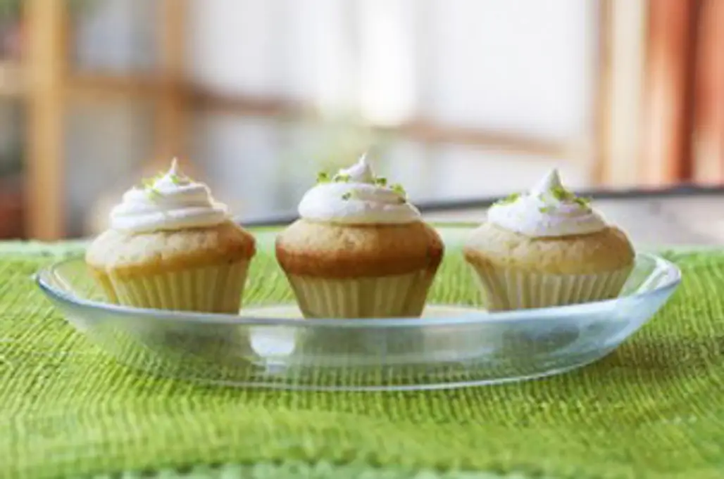 White Cupcake Minis with Lime Cream Frosting