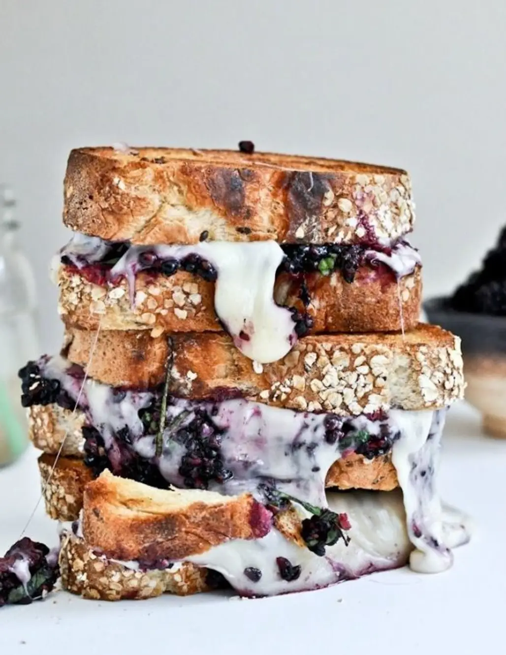 Fontina, Blackberry Basil Smash Grilled Cheese