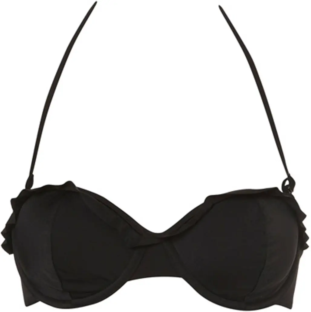 Black Frill Underwired Bikini Top