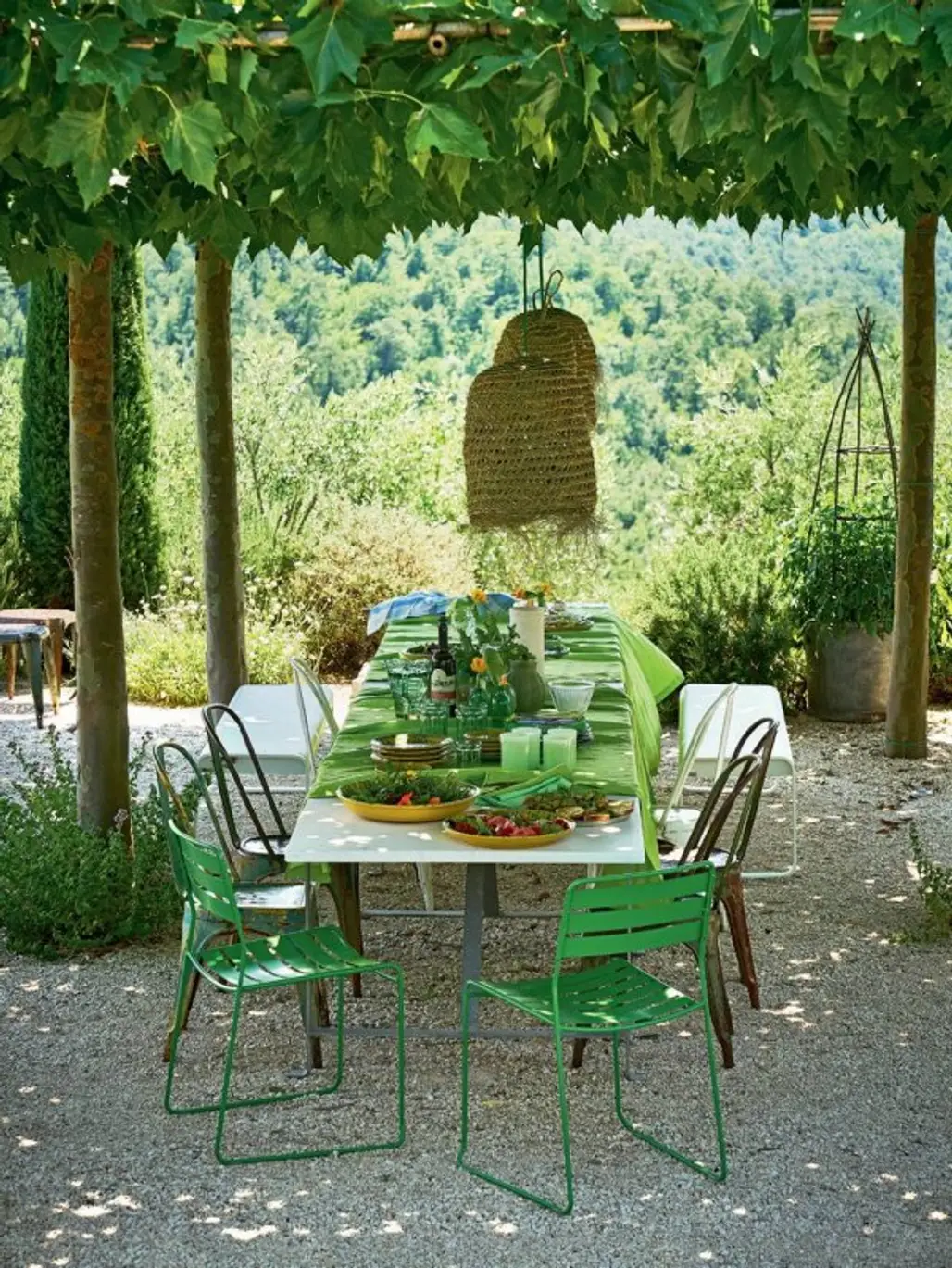 Green, Table, Chair, Furniture, Outdoor table,