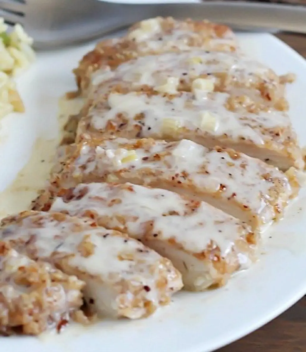 Pecan Crusted Chicken with Apple Cream Sauce