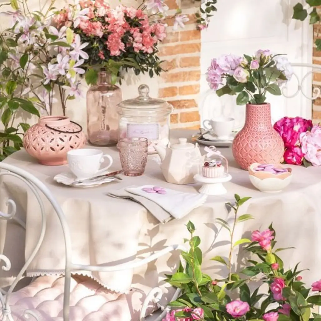 pink, tablecloth, flower, lilac, textile,