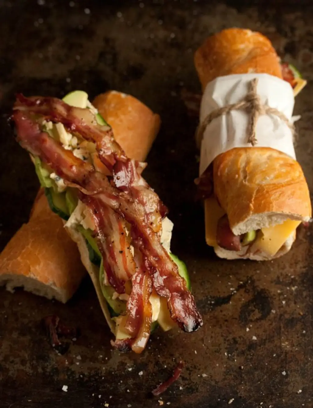 Bacon, Blue Cheese and Avocado Baguette