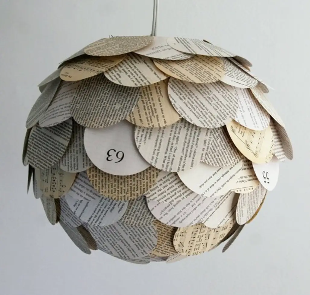 Book Page Hanging Lamp