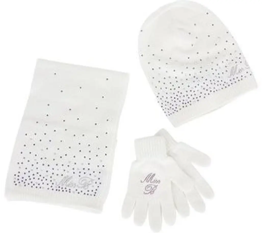 3 Piece Cream Hat, Scarf & Gloves Set