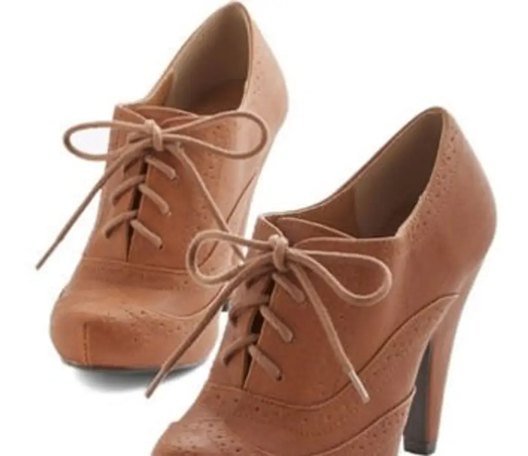 ModCloth Menswear Inspired Flying First-Sass Heel in Cognac