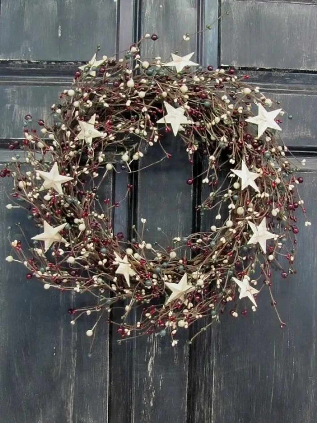Primitive Christmas Front Door Wreath