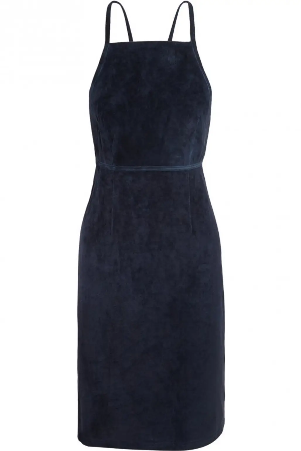 Backless Suede Pinafore Dress