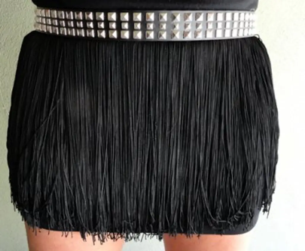 Belted Fringe Skirt