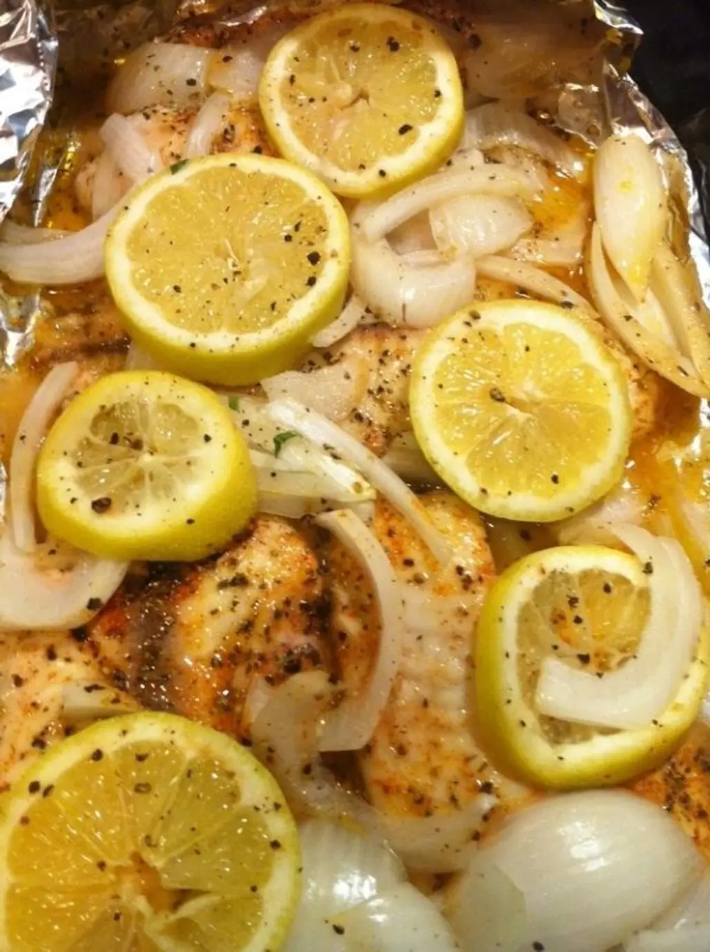 Baked Tilapia with Lemon and Onions