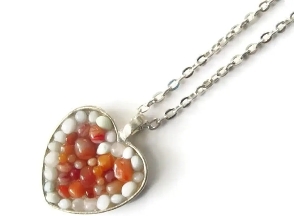 Mosaic Heart Pendant Necklace