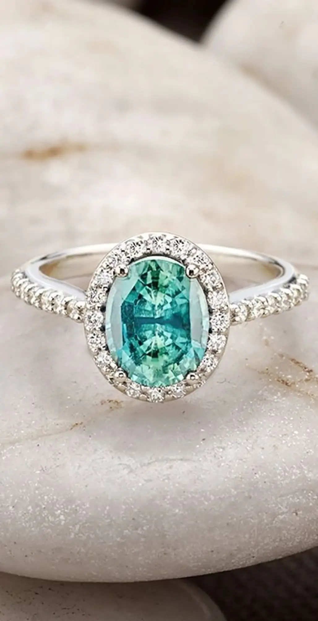 Sapphire Fancy Halo Diamond Ring