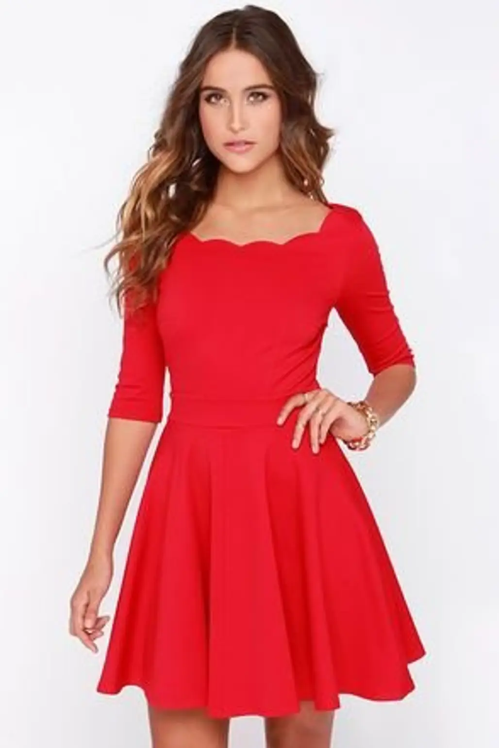dress,clothing,day dress,sleeve,red,
