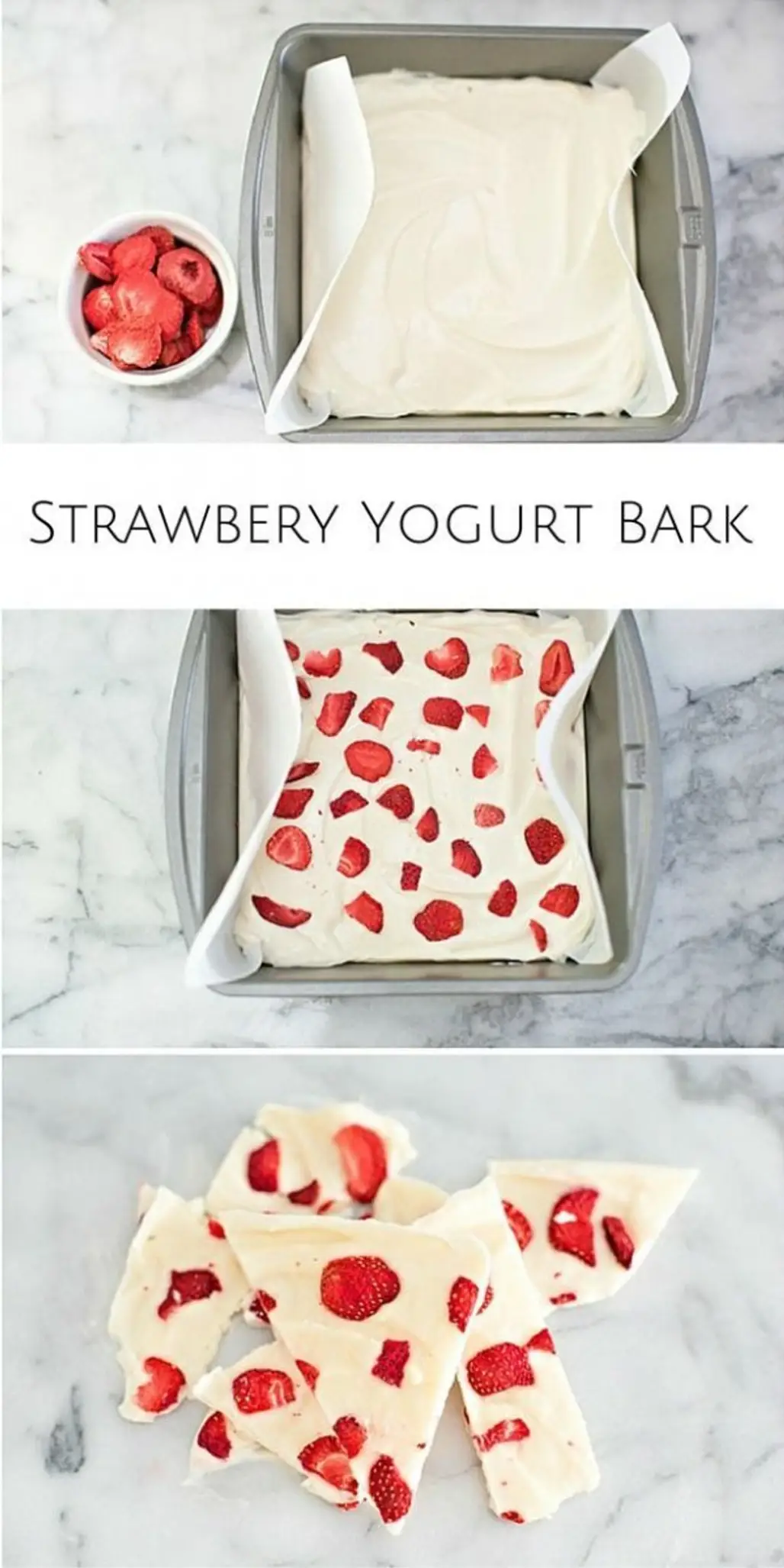 Easy Strawberry Yogurt Bark