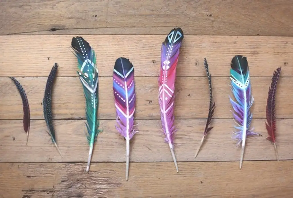 DIY Painted Feathers