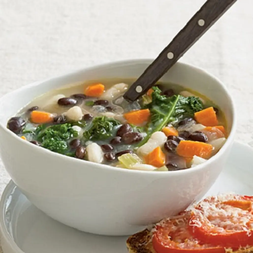 Two-Bean Soup with Kale Recipe...