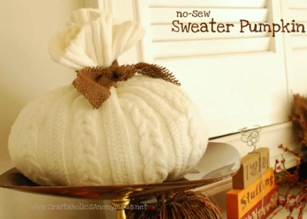 No-Sew Sweater Pumpkin