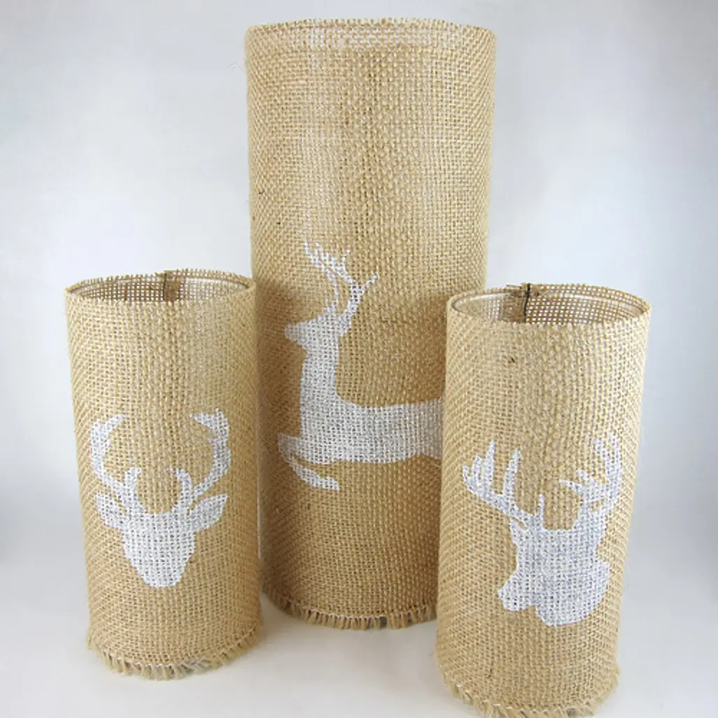 Burlap Candle Covers